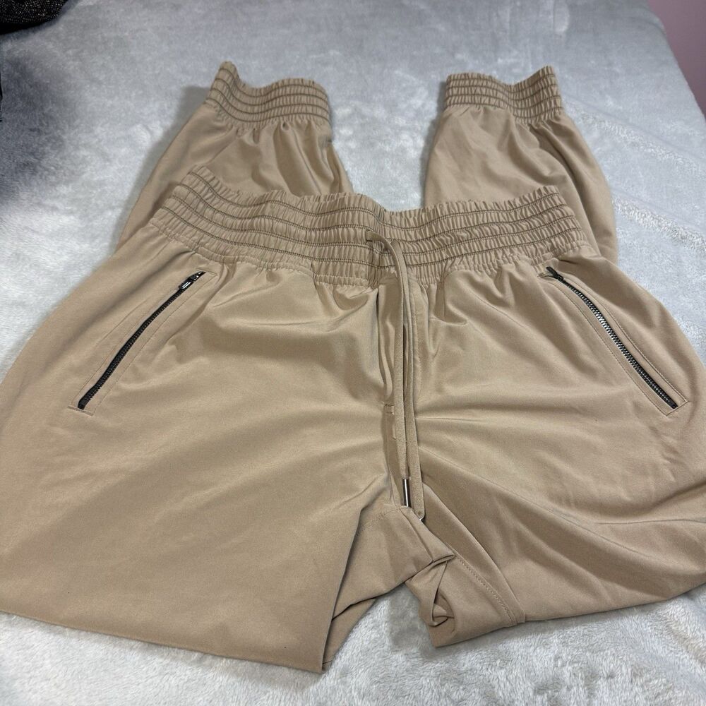 Athleta Camden Jogger Womens Size 8 Brown Khaki Pull On Pants Drawstring Pockets